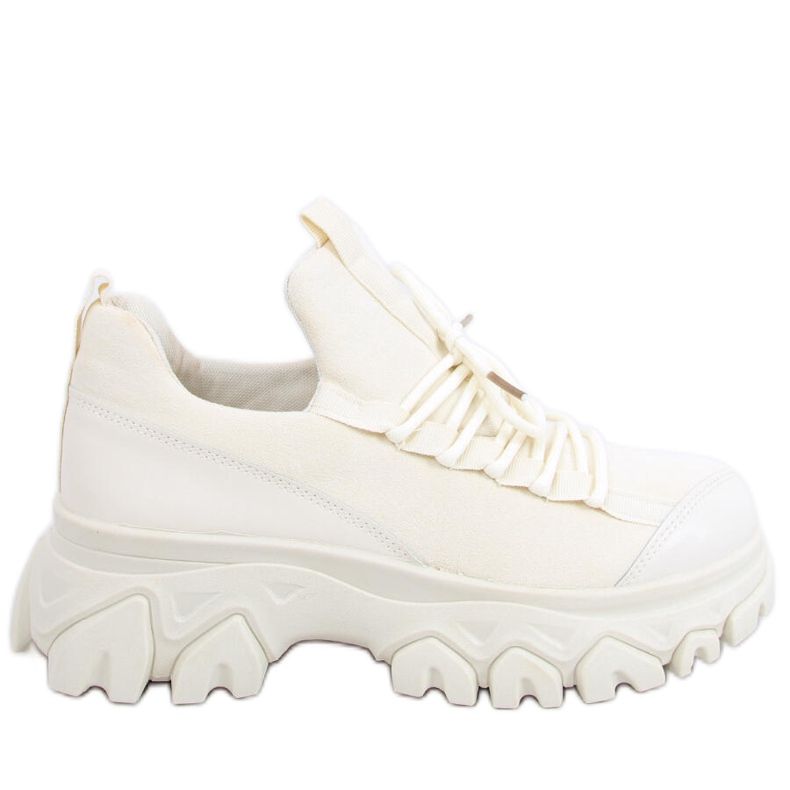 Huggy Beige sportskor med hög sula