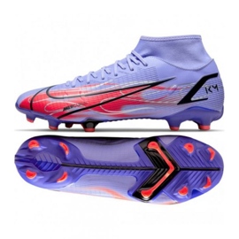 Nike Mercurial Superfly 8 Academy Km FG / MG M DB2857 506 fotbollsskor svart, lila, röd rosor och lila