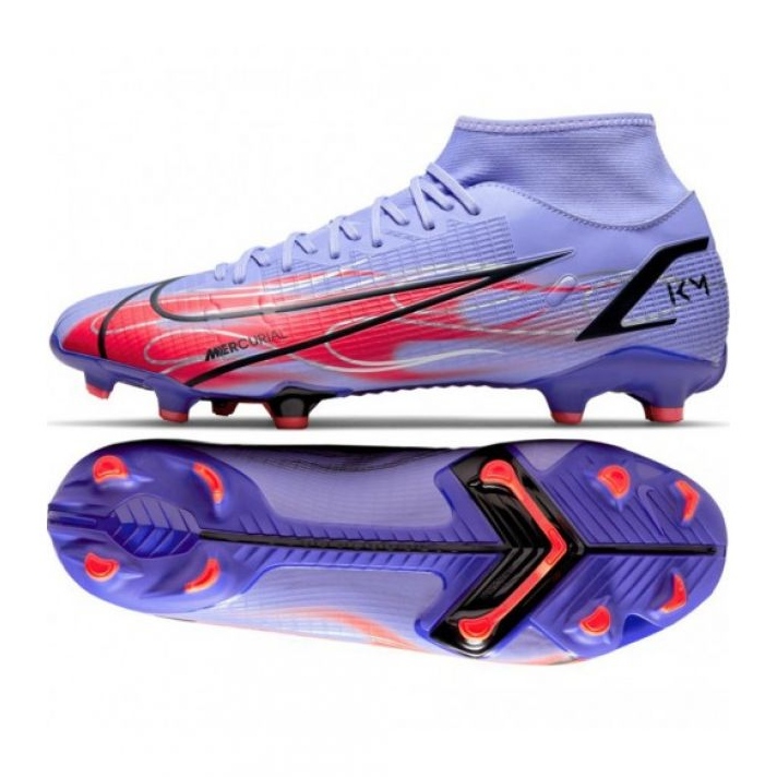 Nike Mercurial Superfly 8 Academy Km FG / MG M DB2857 506 fotbollsskor svart, violett, röd rosor och lila