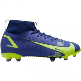Nike Mercurial Superfly 8 Academy FG / MG Jr CV1127 474 fotbollsskor royal, grön blå
