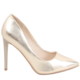 Pumps på häl Eva Gold gyllene