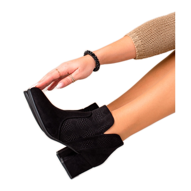 Evento Stövlar med genombruten inlägg svart