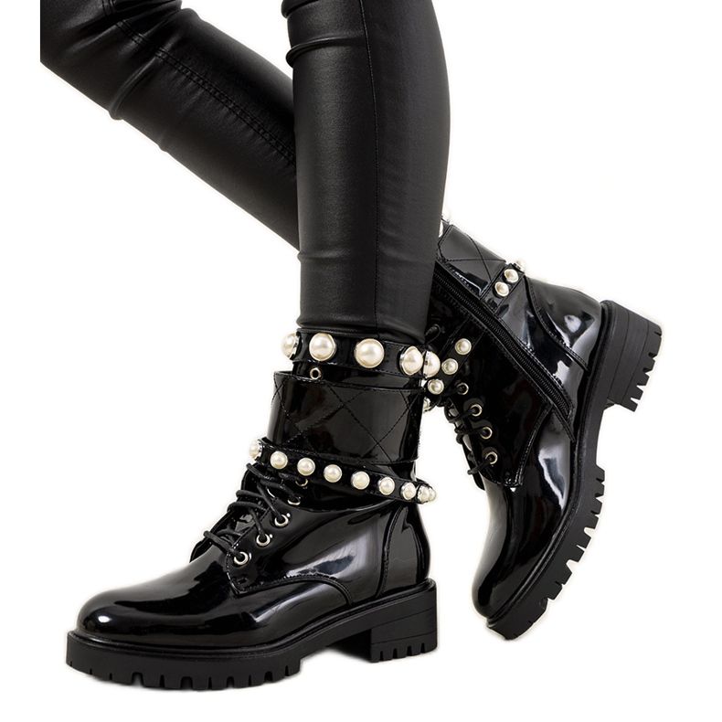 Svartlackerade Corso-skor för kvinnor