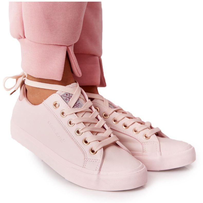 Big Star Kvinnors ekolädersneakers Cross Jeans HH2R4004C Rosa