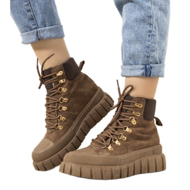 Bruna isolerade damstövlar med snörning från Calabresi