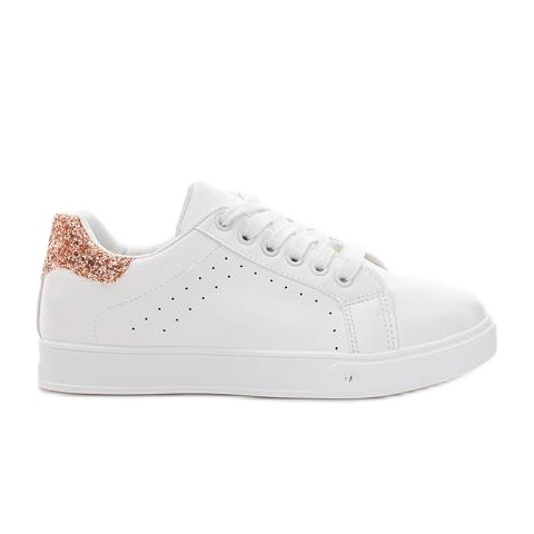 Vita sneakers med glitter Shine gyllene