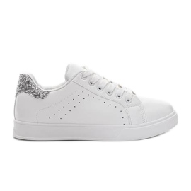 Vita sneakers med glitter Shine silver-