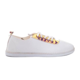 White Roses damsneakers vit gyllene