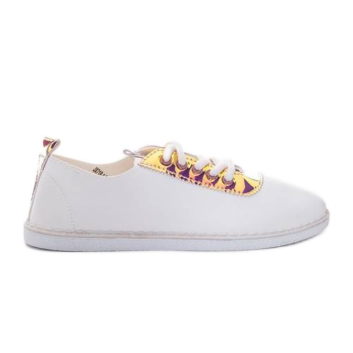 White Roses damsneakers vit gyllene