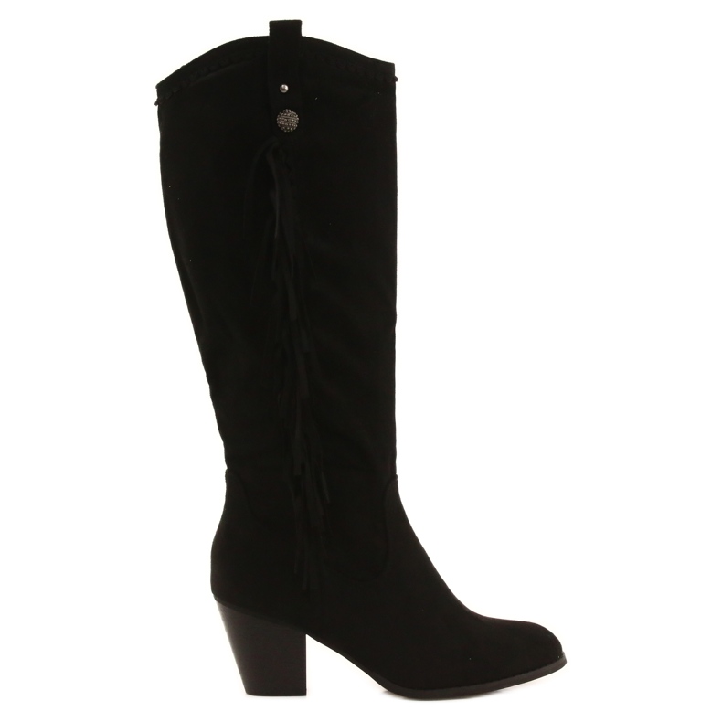 Svarta varma stövlar med Voisine-ränder