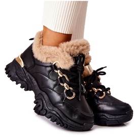 PM1 Black Shiney Black Warm Läder Sportskor svart