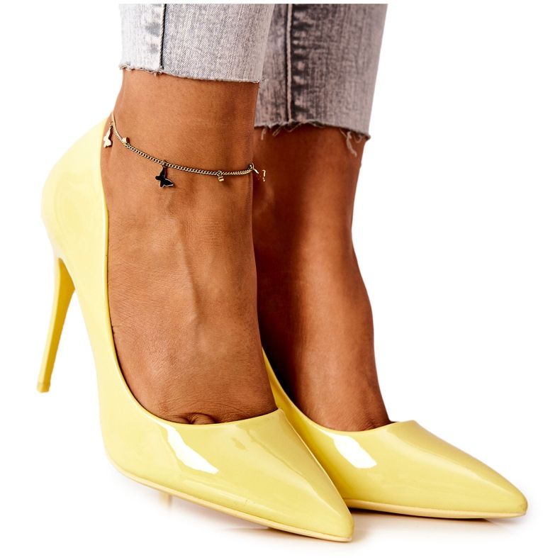 PG2 Elegant lackad gul Adrinnah högklackat