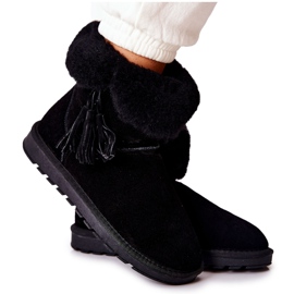 FS1 Mukluki Varma snöstövlar Fringes Svart Sorella