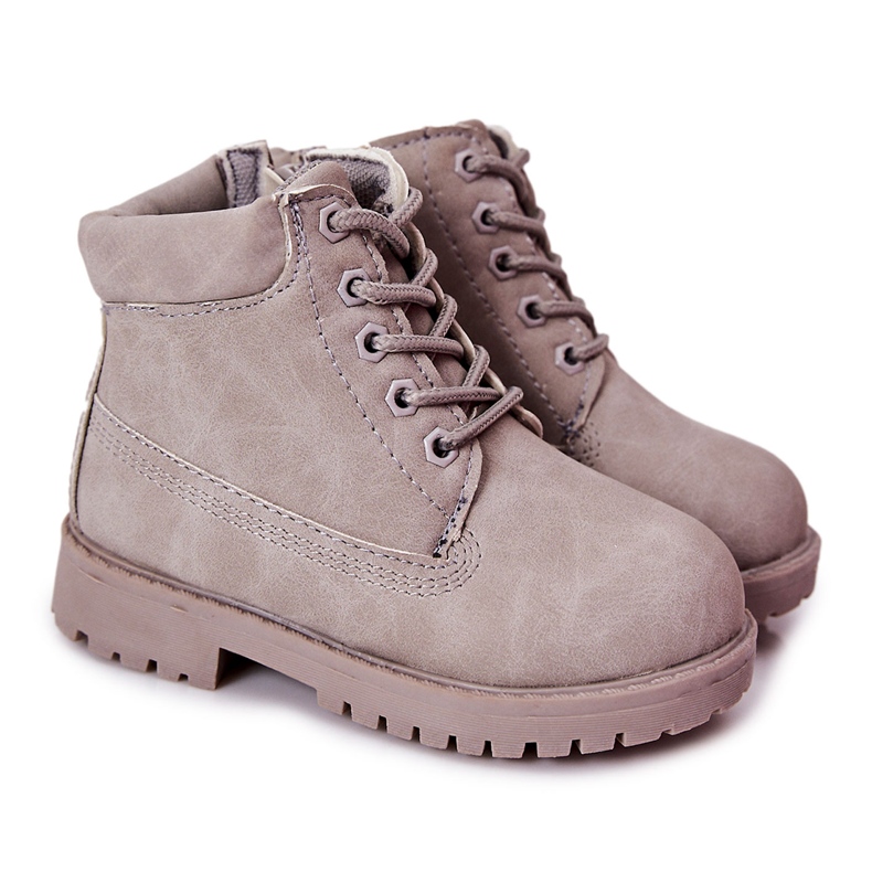 FR1 Barns Trappers Boots med dragkedja Grå Dexter