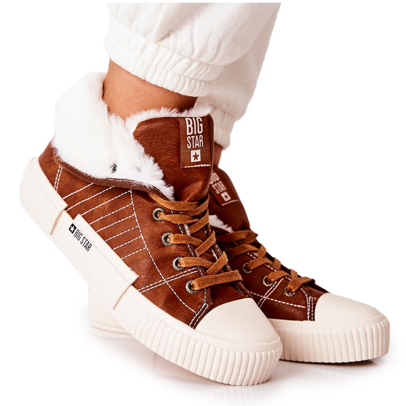 Isolerade sneakers för damer Big Star II274152 Camel brun
