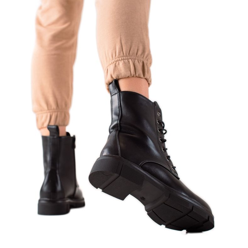 Ideal Shoes Klassiska arbetarfångare svart