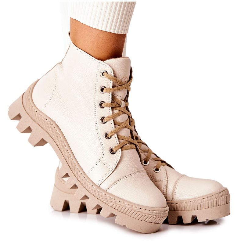 PF1 Varma läderstövlar Beige Madisson Sneakers