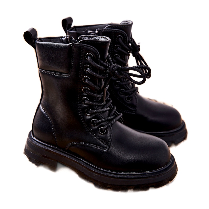 FR1 Klassiska barnsvarta stövlar med dragkedja Clarika