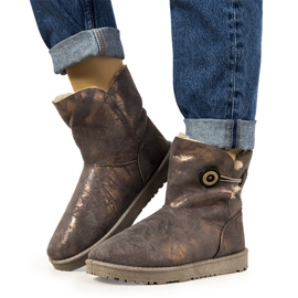 Gråa och guldiga snöstövlar för kvinnor från Kanga gyllene