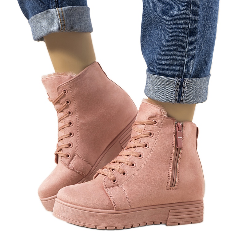 Rosa sneakers med en kil Lara