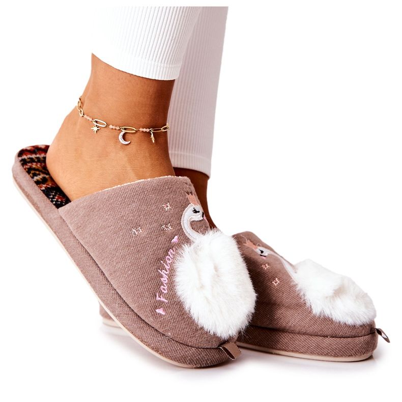 WJ1 Rey's Brown Swan varma tofflor brun