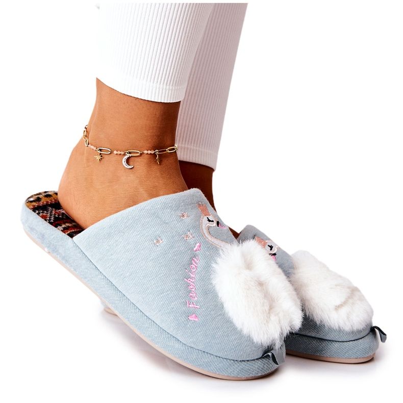 Varma tofflor Blue Rey's swan blå
