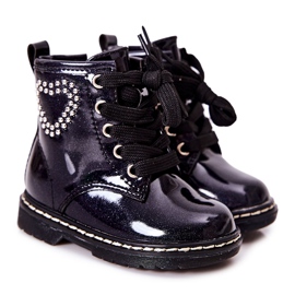 WT1 Barnlackade stövlar Shiny Marinblå