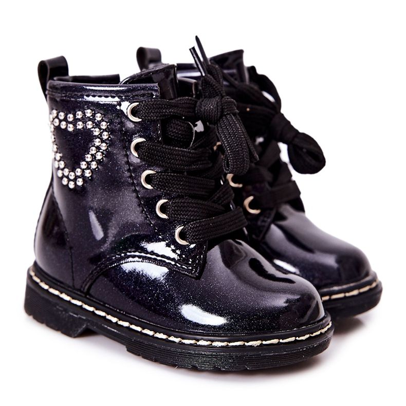 WT1 Barnlackade stövlar Shiny Marinblå