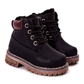 WT1 Barns svarta isolerade Trappers Boots Black Royals