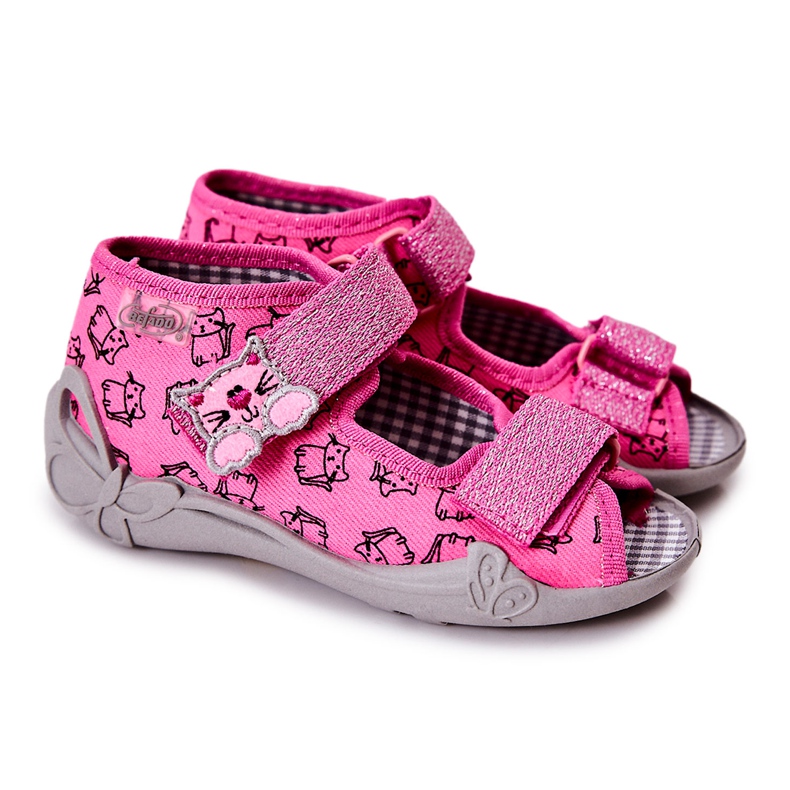 BEFADO S.A. Sandaler Tofflor Befado Kardborreband Cats 242P103 Rosa