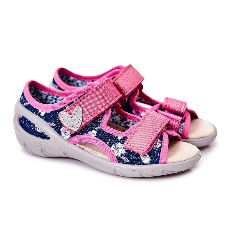 BEFADO S.A. Befado sandaler med kardborreband 065X151 Marinblå-Rosa