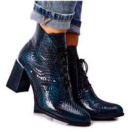 PA2 Skinnstövlar för kvinnor på en klack Gröna Neliko