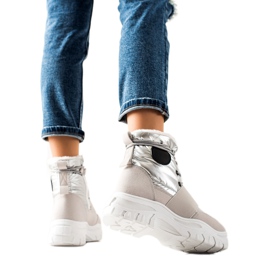 TRENDI Casual snökängor silver- grå