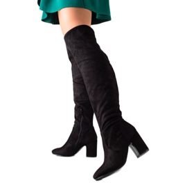 Super Me Klassiska högklackade stövlar svart