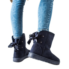 TRENDI Mukluki Med En Rosett marinblå