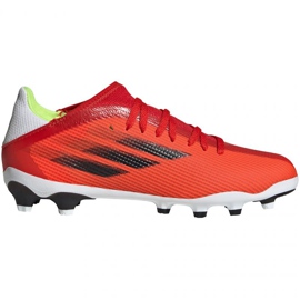 Adidas X Speedflow.3 Mg Jr FY3261 fotbollsskor mångfärgad apelsiner och röda