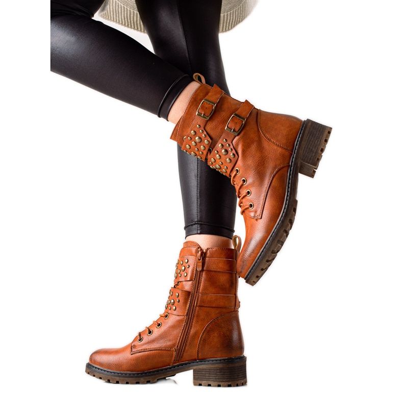 Super Mode Camel snörstövlar brun