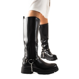 Sixth Sense Stövlar På Plattformen Med Prydnad svart