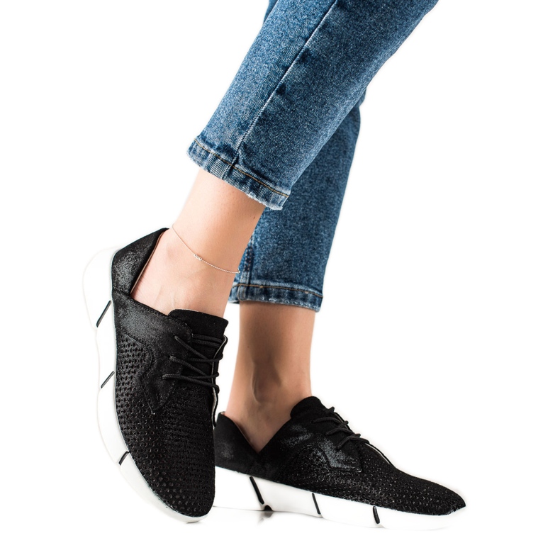 Evento Svarta läderskor med snörning