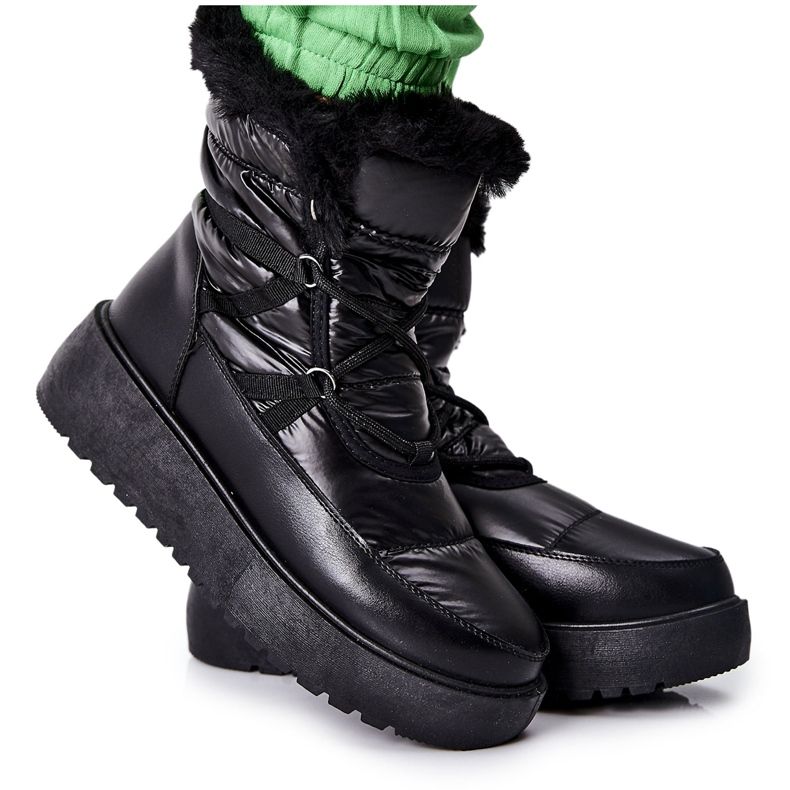 S.Barski Black Gordian Black Warm Snow Boots för kvinnor svart