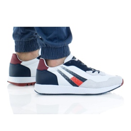 Tommy Hilfiger Track Cleat Mix Runner M EMOEMO0872 Ogy skor vit röd marinblå