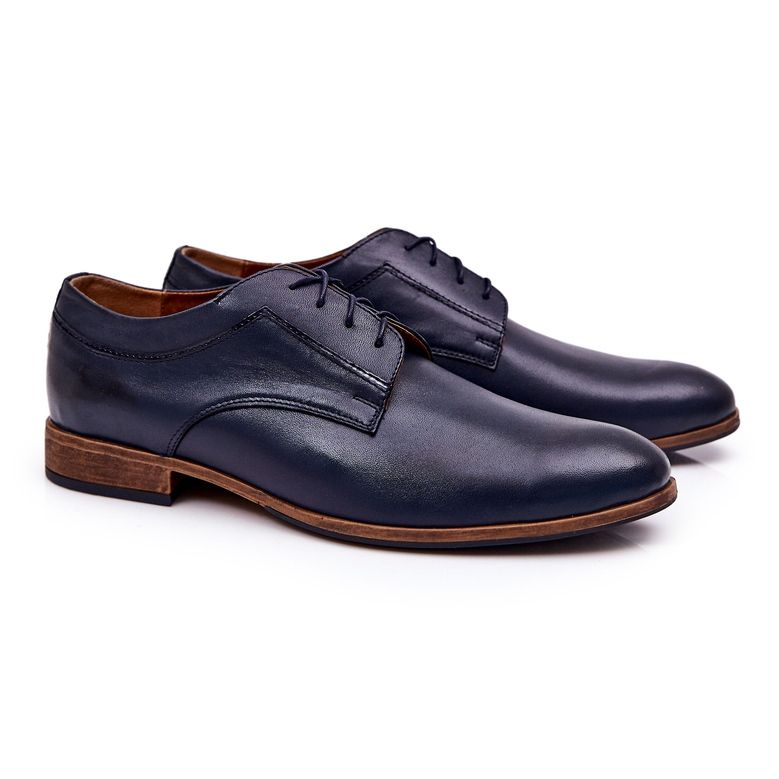 Bednarek Polish Shoes Eleganta läderskor Bednarek 684 Marinblå