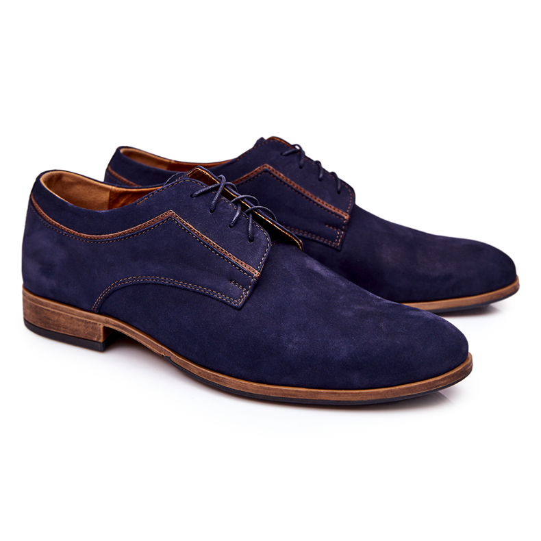 Bednarek Polish Shoes Läder Nubuck skor Bednarek 684 Marinblå brun