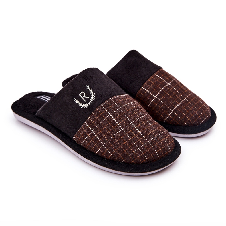 WJ1 Varm brunrutiga tofflor Blase