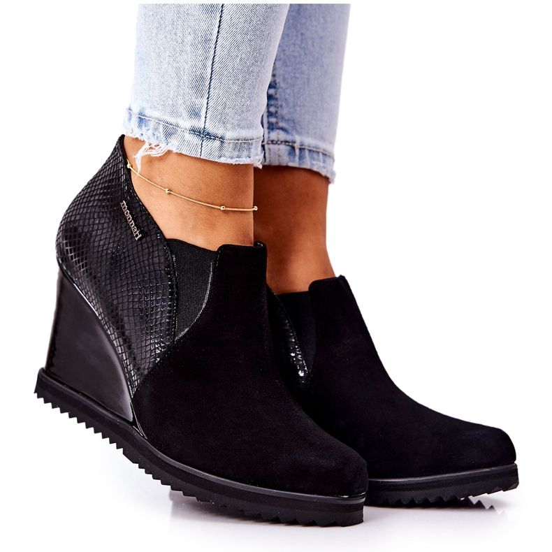 Boots On Wedge Animal Pattern Monnari 0990-020 Svart