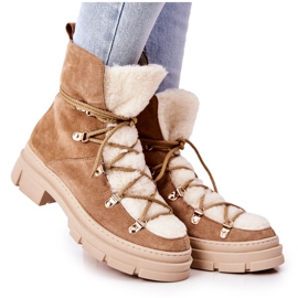 PF1 Varma mockastövlar Beige Trappers Mindago