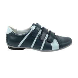 Mido läderskorskor för kardborrband Mido Navy Blue blå