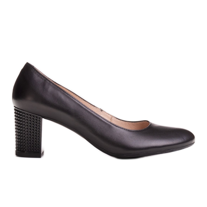 Marco Shoes Släta svarta skor 1170P med 3D-klack