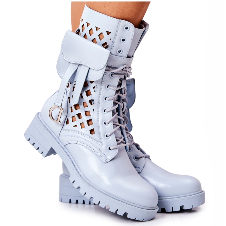 PS1 Genombrutna stövlar med njuren Blue Rock Star blå