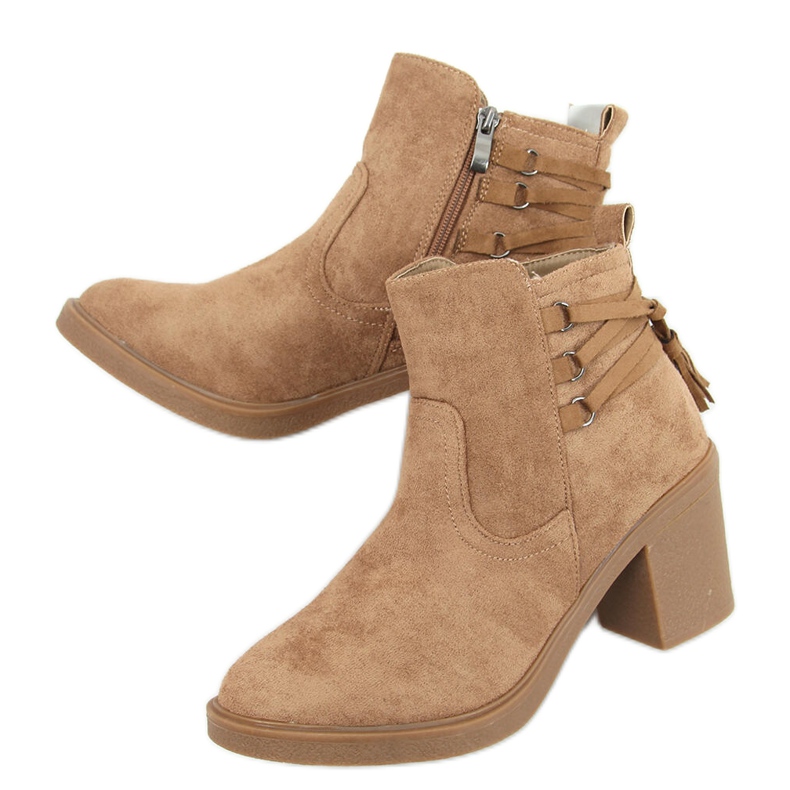 Alva Camel gummistövlar med klack beige